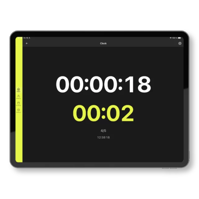 Countdown timer for athlete training starts
