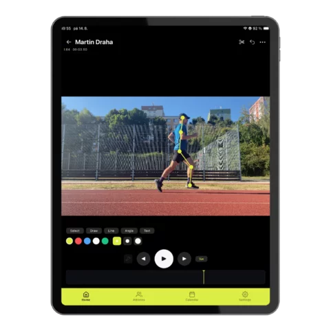 BiathlonHub video analysis screen showing a clip being stepped through frame by frame
